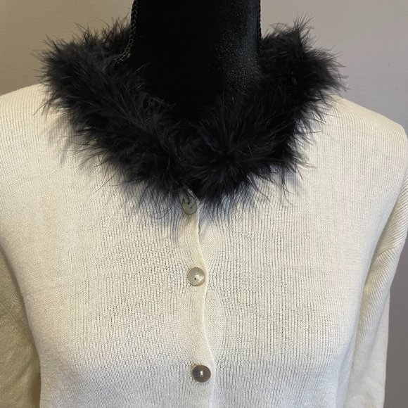 Cignal Womens LS Faux Fur Collar Cardigan sz XL NWT - Picture 3 of 4